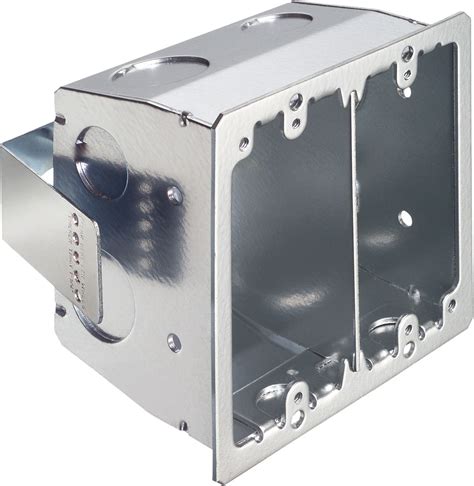 double gang retrofit boxes steel|Arlington FSR404S Steel 4x4 Retrofit Outlet Box, Plated.